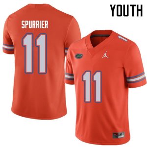 Youth Florida Gators #11 Steve Spurrier NCAA Jordan Brand Orange Authentic Stitched College Football Jersey MGG7462TW